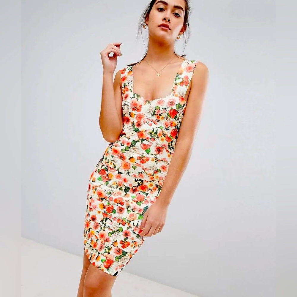 New look bandage floral dress